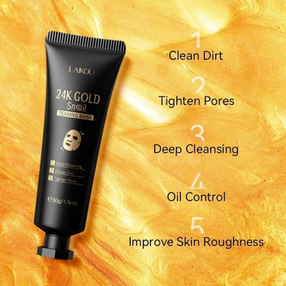 LAIKOU 24K Gold Sakura Peeling Face Mask AntiWrinkle Whitening Blackhead Removal - Picture 16 of 16